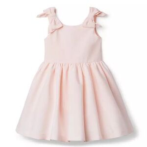 Janie & Jack Pink Sleeveless Satin Dress with Bow Details